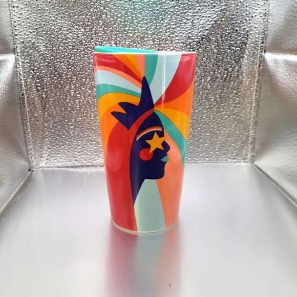 NWT! Starbucks Pride Rainbow Multi-Color Ceramic 12 Oz Travel Tumbler - Picture 1 of 4